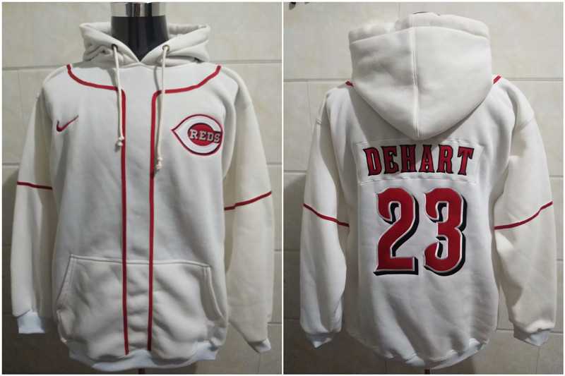 Cincinnati Reds 23 Dehart White Nike All Stitched Pullover Hoodie,We sell and wholesale Cincinnati Reds 23 Dehart White Nike All Stitched Pullover Hoodie on line form chian!